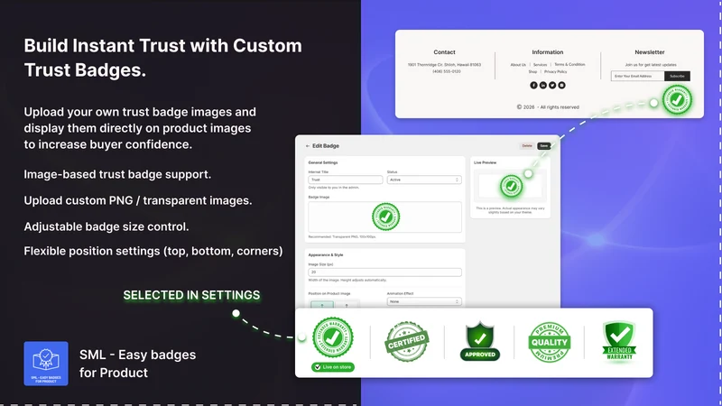Easy badges for Product