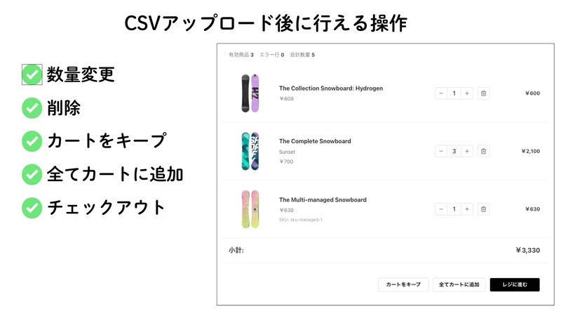 Keep Cart(カートのキープ) & CSV発注