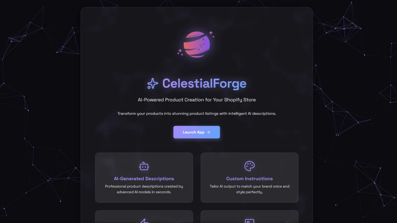 CelestialForge AI Product Page