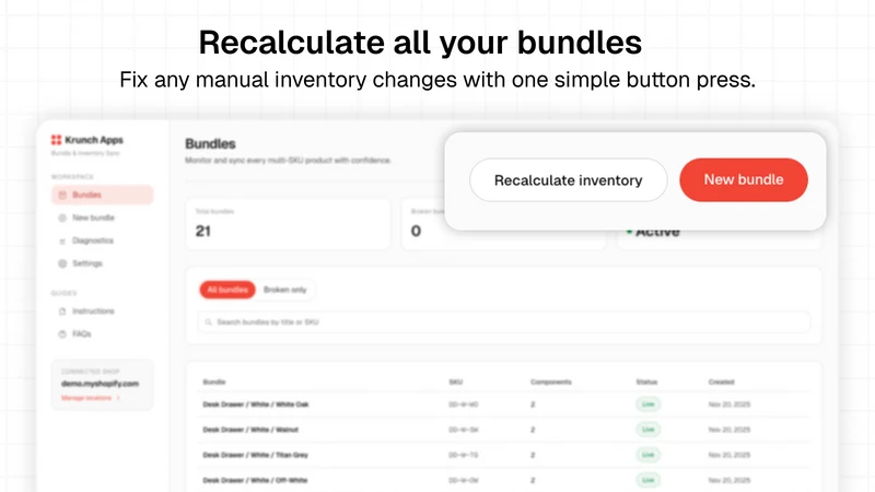 Krunch Bundle & Inventory Sync