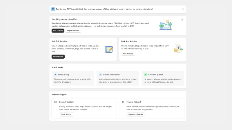BlogBuddy: Bulk Blog Manager