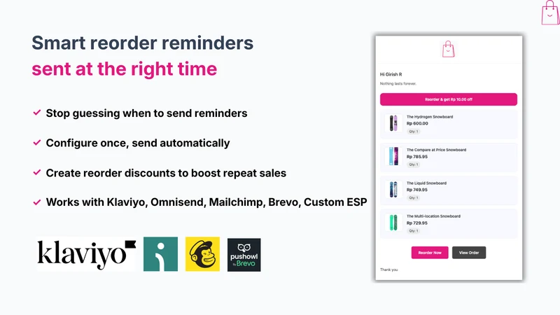 Buy Again & Reorder Reminders