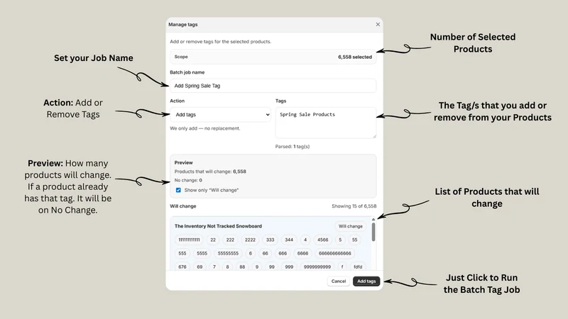 Batchwise: Tags & Metafields