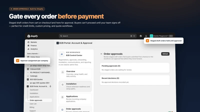B2B Portal: Account & Approval