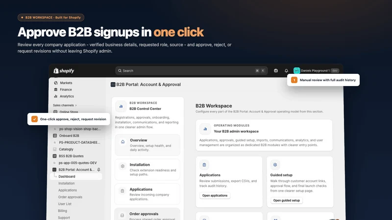 B2B Portal: Account & Approval