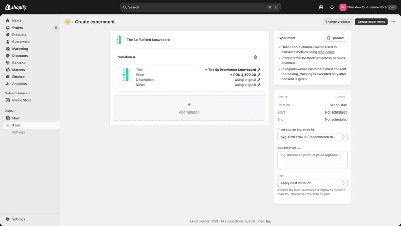 Abee ‑ A/B test your products