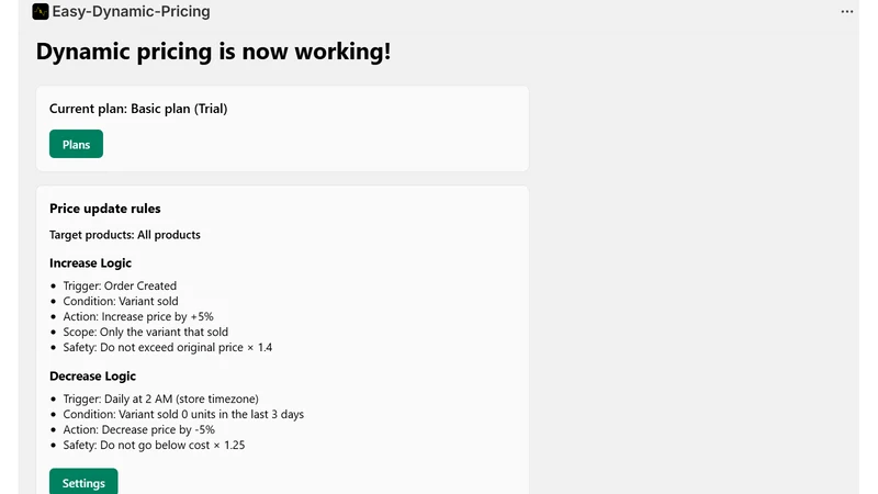 Easy Dynamic Pricing