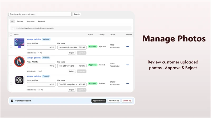 Product Reviews ‑ Photo Upload