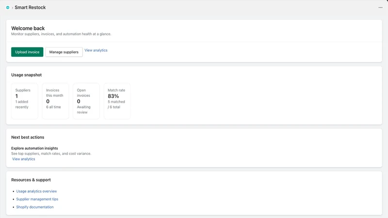 Smart Restock: PDF Invoices