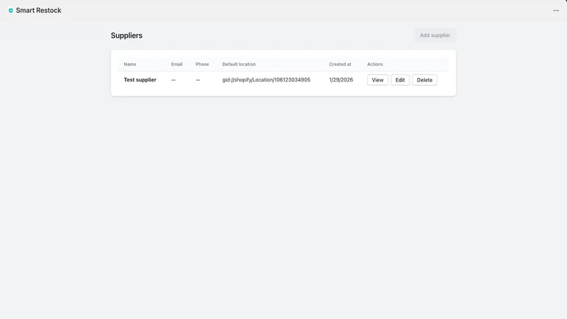 Smart Restock: PDF Invoices