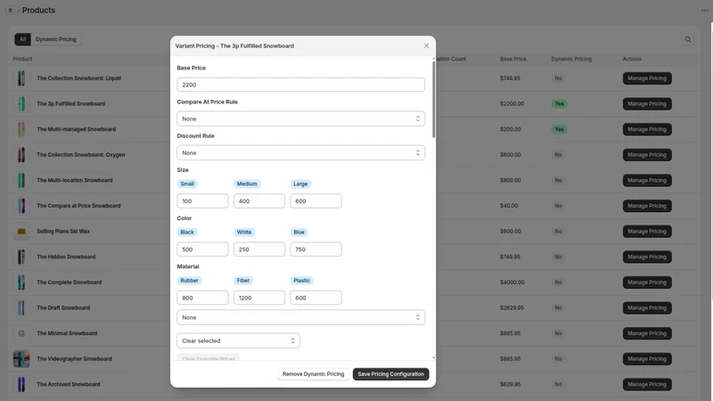 UX Smart Variant Pricing