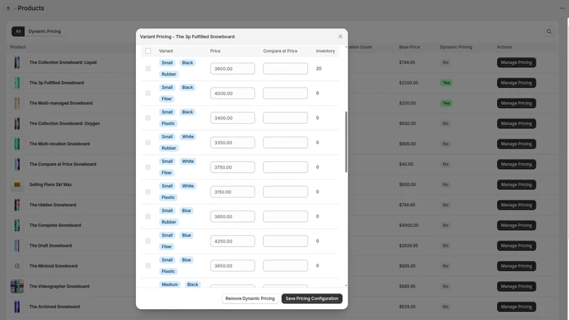UX Smart Variant Pricing