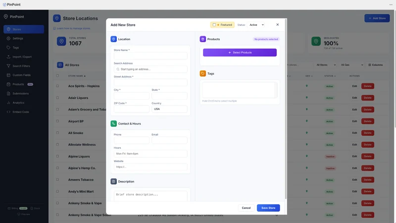 PinPoint Store & Product Map