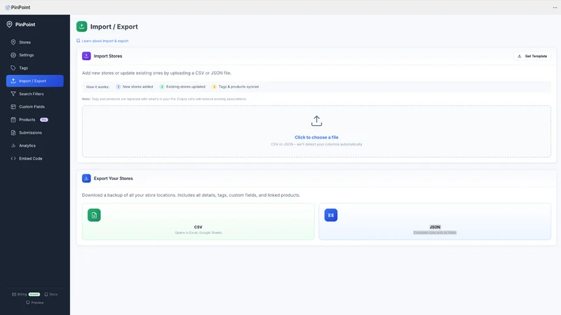 PinPoint Store & Product Map