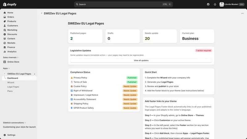 SWEDev EU Legal Pages
