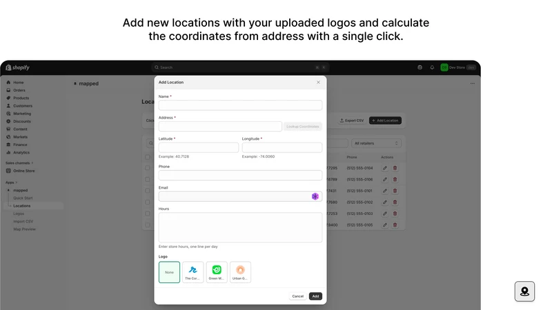 mapped ‑ Store Locator
