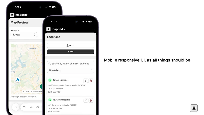 mapped ‑ Store Locator