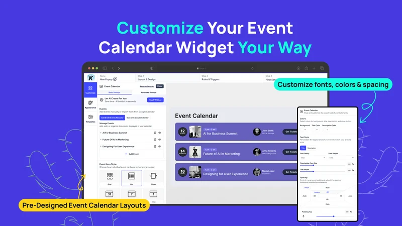 K: Event Calendar