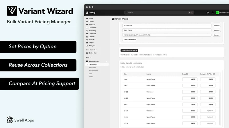 Variant Wizard ‑ Price Manager