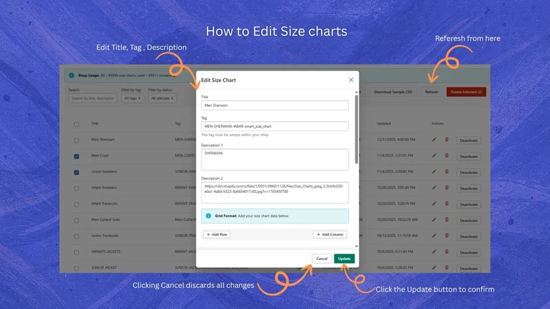 Chartify – Smart Size Charts
