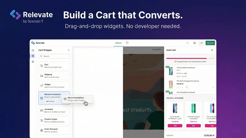 Relevate‑ Cart Drawer & Upsell