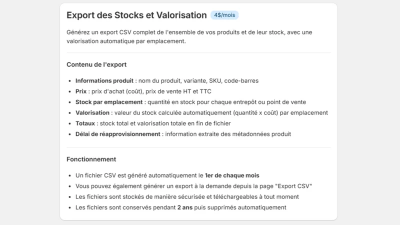 Export : Finance & Stock