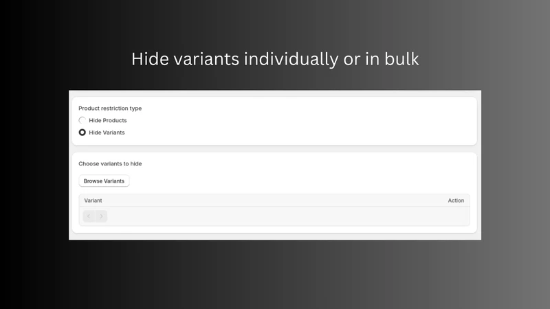 BLNK: Hide Products & Variants