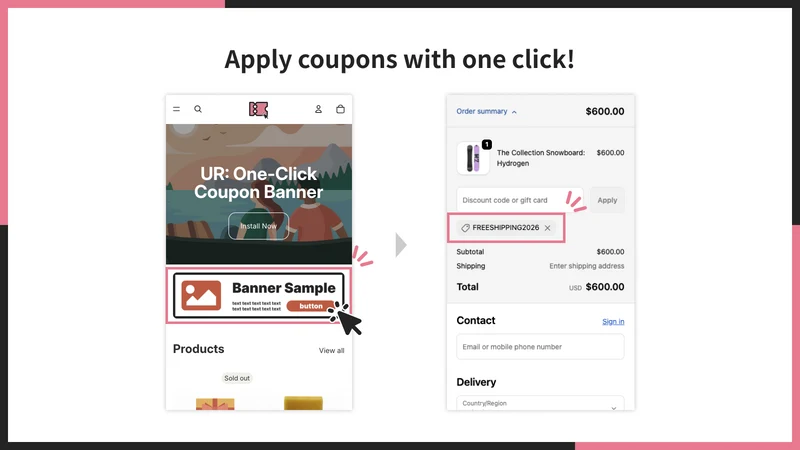 UR: One‑Click Coupon Banner