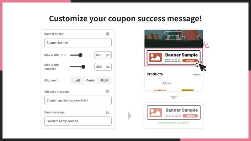 UR: One‑Click Coupon Banner