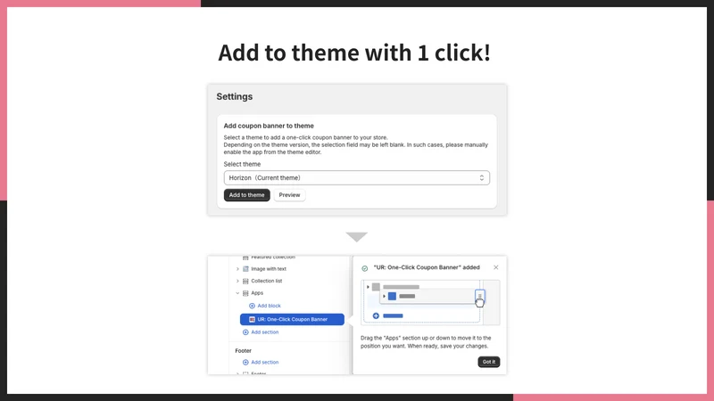UR: One‑Click Coupon Banner