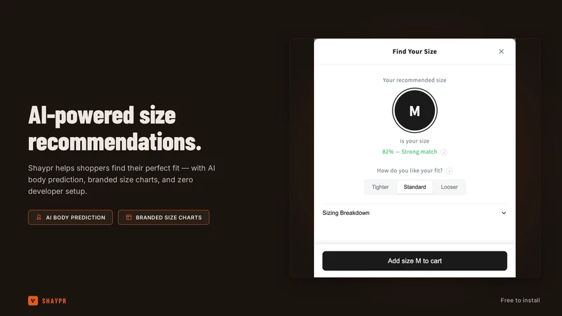 Shaypr AI Recommend Size Quiz