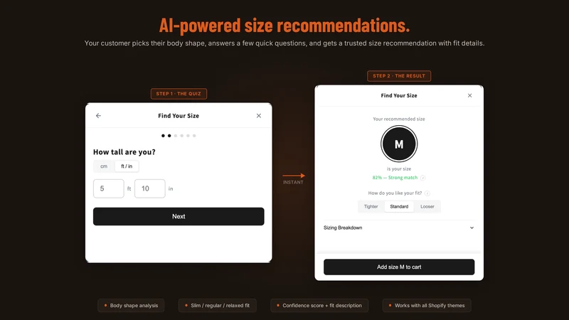 Shaypr AI Recommend Size Quiz