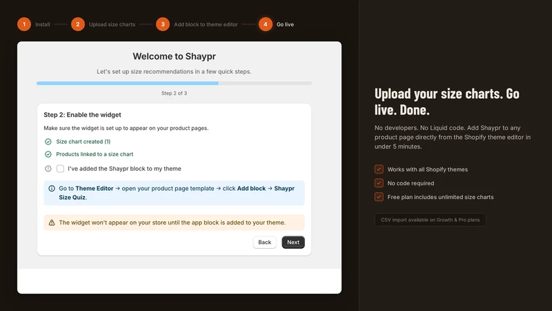 Shaypr AI Recommend Size Quiz