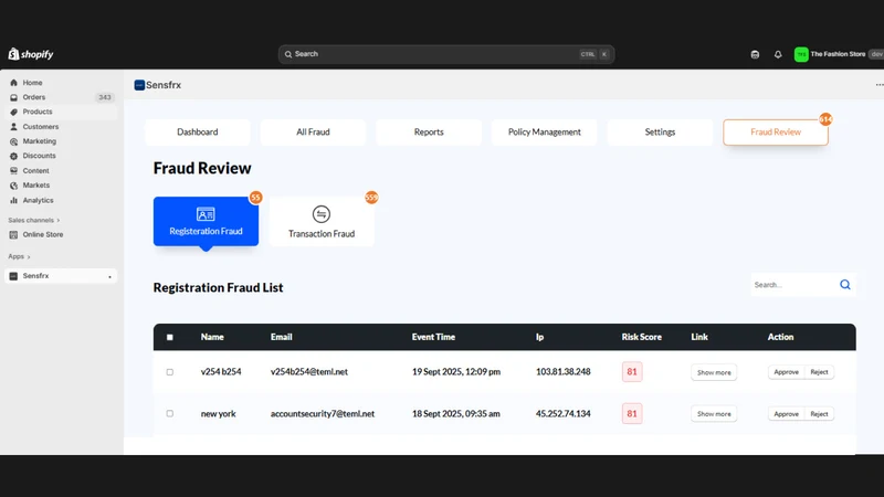 Sensfrx Fraud Prevention