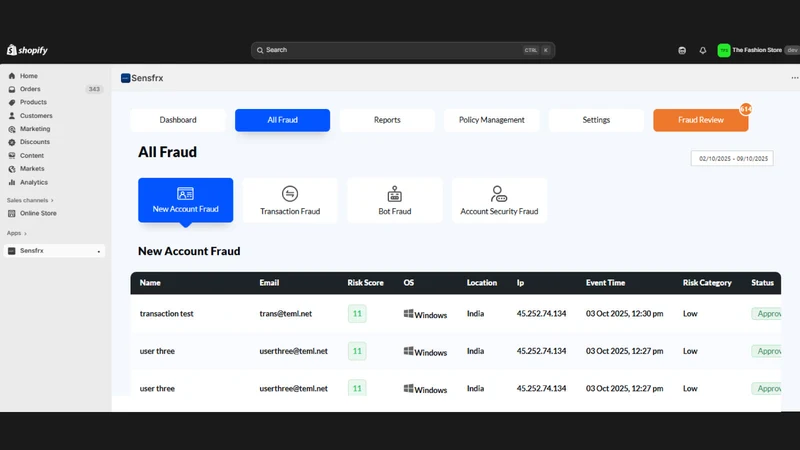 Sensfrx Fraud Prevention
