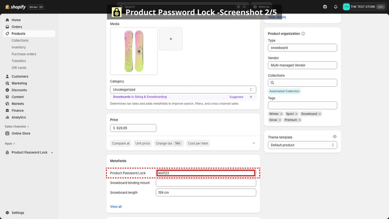 Product Password Lock