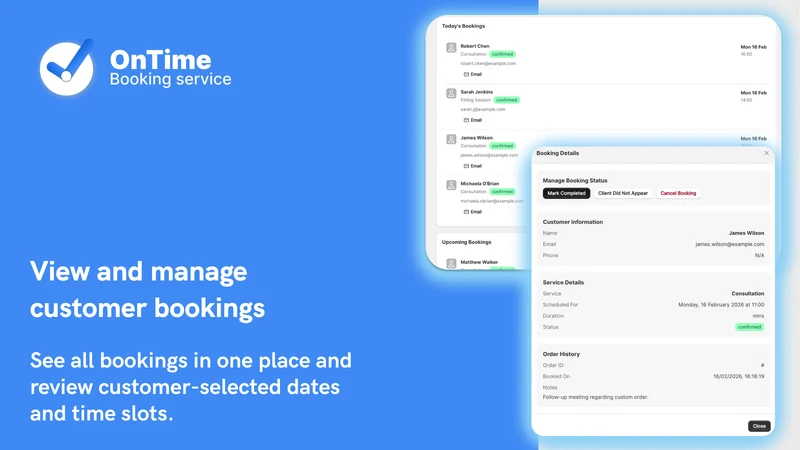 OnTime ‑ Booking & Appointment