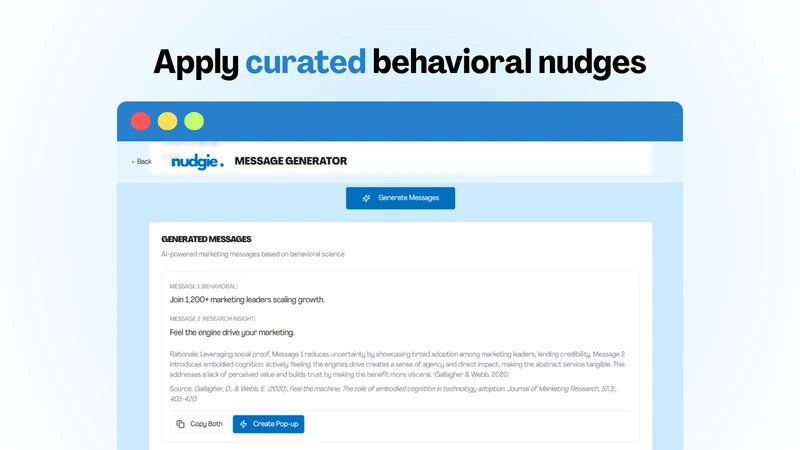 Nudgie: Science‑backed Pop‑up