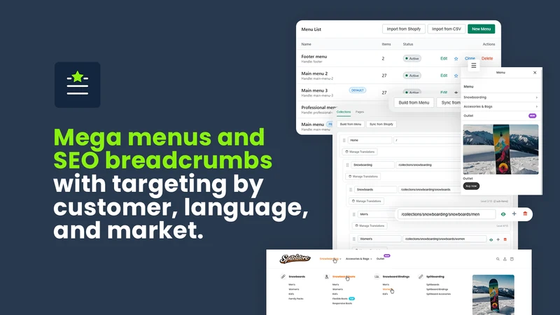 LG Mega Menu & Breadcrumbs