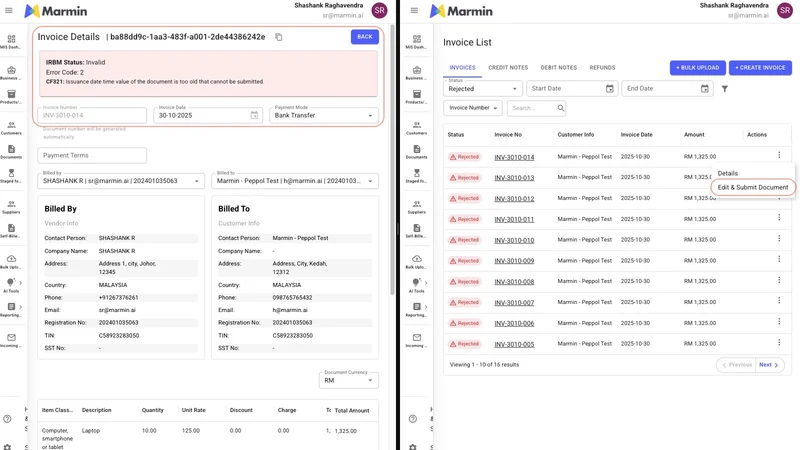 Marmin: IRBM Invoice with QR