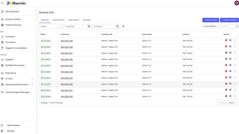 Marmin: IRBM Invoice with QR