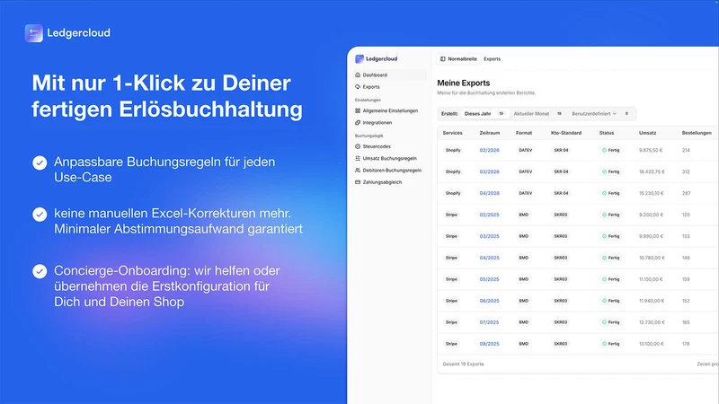 Ledgercloud: DATEV Buchhaltung