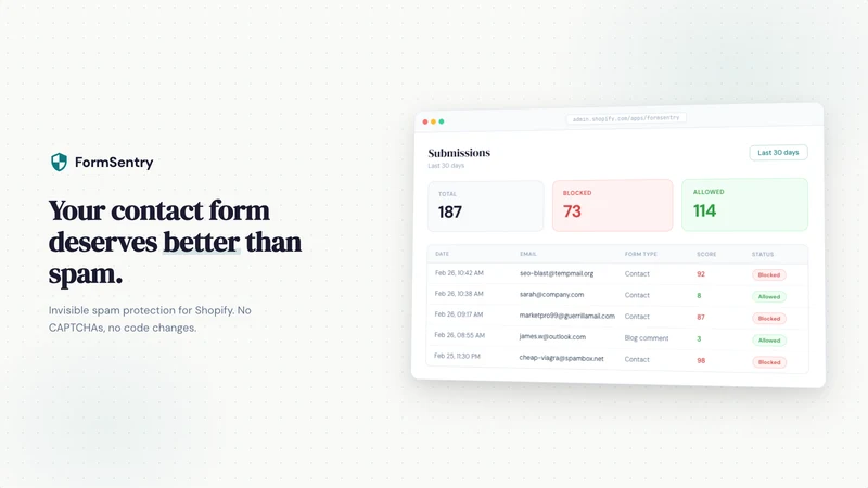 FormSentry spam blocker