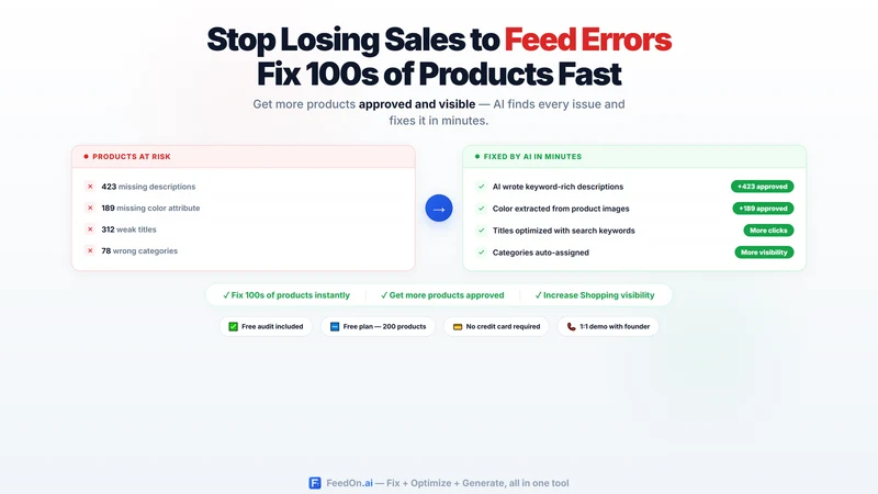 Feedon AI: Fix Shopping Feed