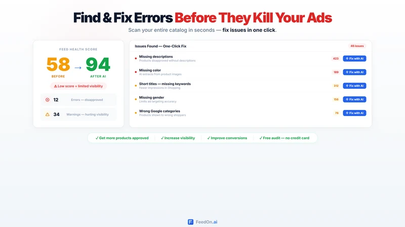 Feedon AI: Fix Shopping Feed