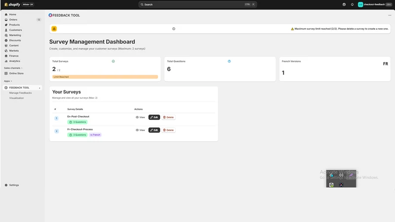 POST PURCHASE FEEDBACK TOOL
