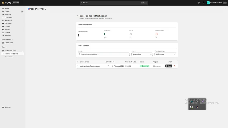 POST PURCHASE FEEDBACK TOOL