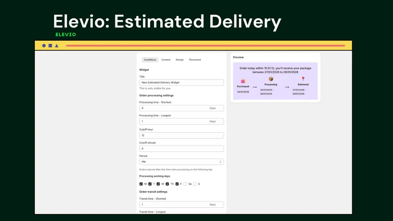 Elevio: Estimated Delivery EDD