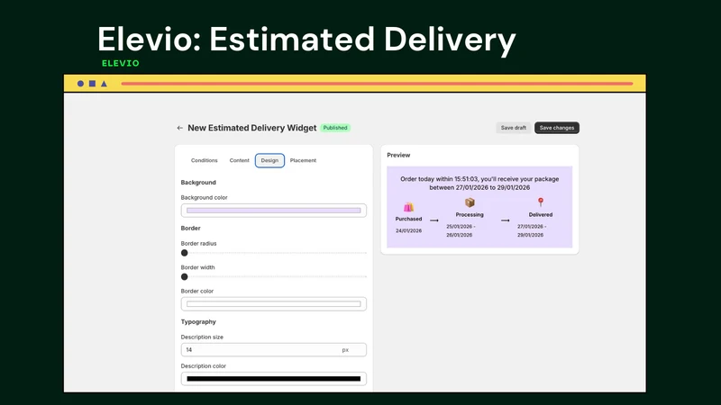 Elevio: Estimated Delivery EDD