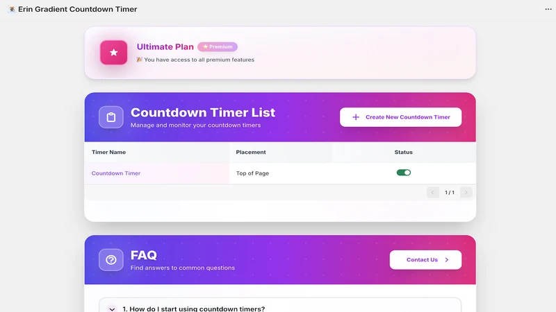 Erin Gradient Countdown Timer